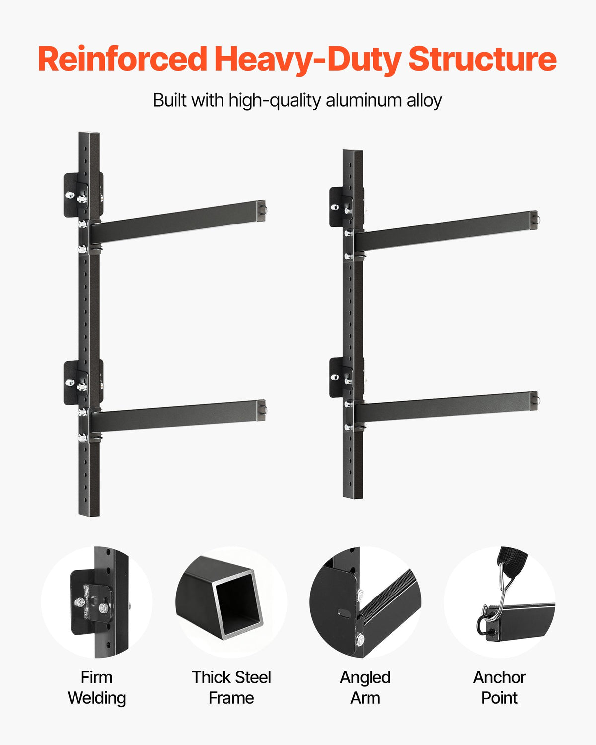VEVOR Kayak Storage Rack for 2 Kayaks, Holds 90.7 kg, Heavy Duty Adjustable Wall Mount Stand for Indoor Outdoor Garage Shed Dock, Storage Holder for Canoe, Small Boat, SUP, Surfboard & Paddleboard