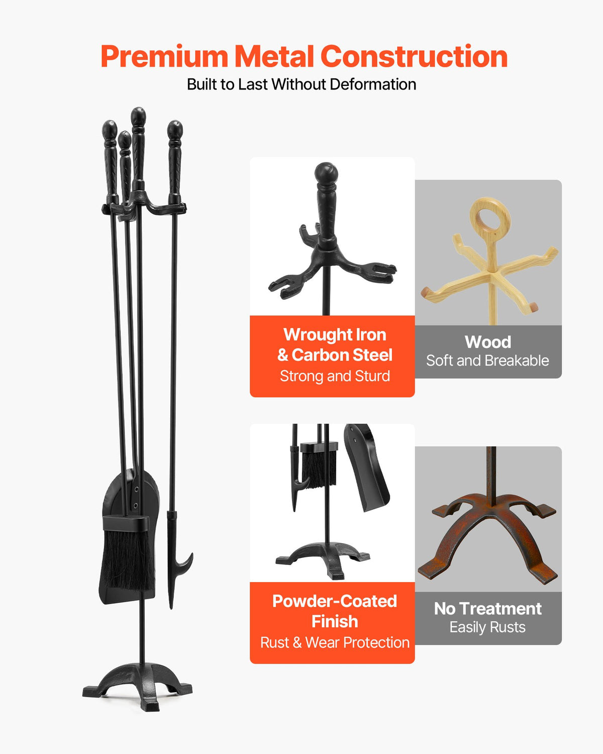 VEVOR Fireplace Tool Set
