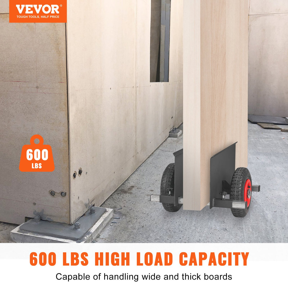 VEVOR Panel Dolly 272 kg Drywall Door Cart Dolly with 20.32 cm Pneumatic Wheel