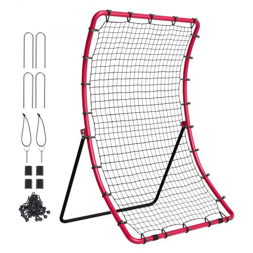 VEVOR Baseball And Softball Rebounder Net, 4 x 5.5 ft PitchBack Baseball Pitching Nest, Pitch Return Trainer Rebound Net with Pitching Target, All Angle Fielding Rebound Net for Grounders Pop Flies