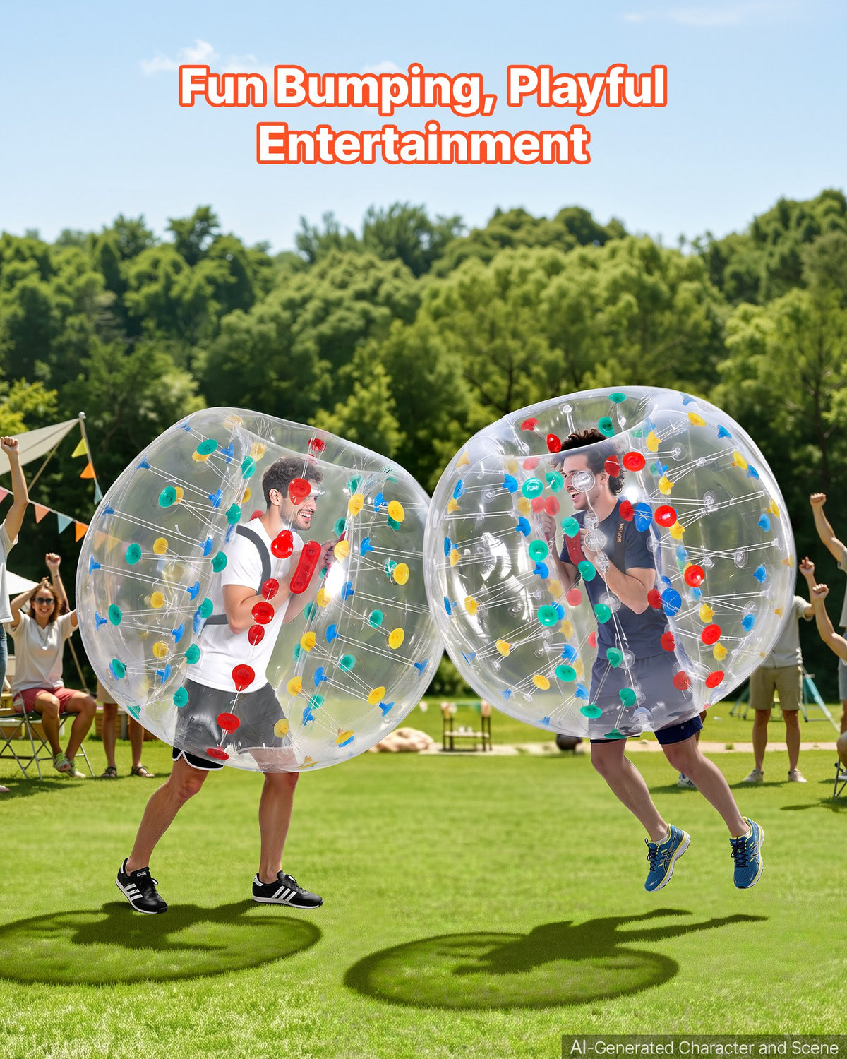 VEVOR 2-Pack Inflatable Bumper Balls 1.5m Human Bubble Adult Transparent, for Backyard, Camping, Picnic, Park, Lawn, and Outdoor Team Gameplay, Thickened PVC Material, Sumo Hamster Ball with Handle