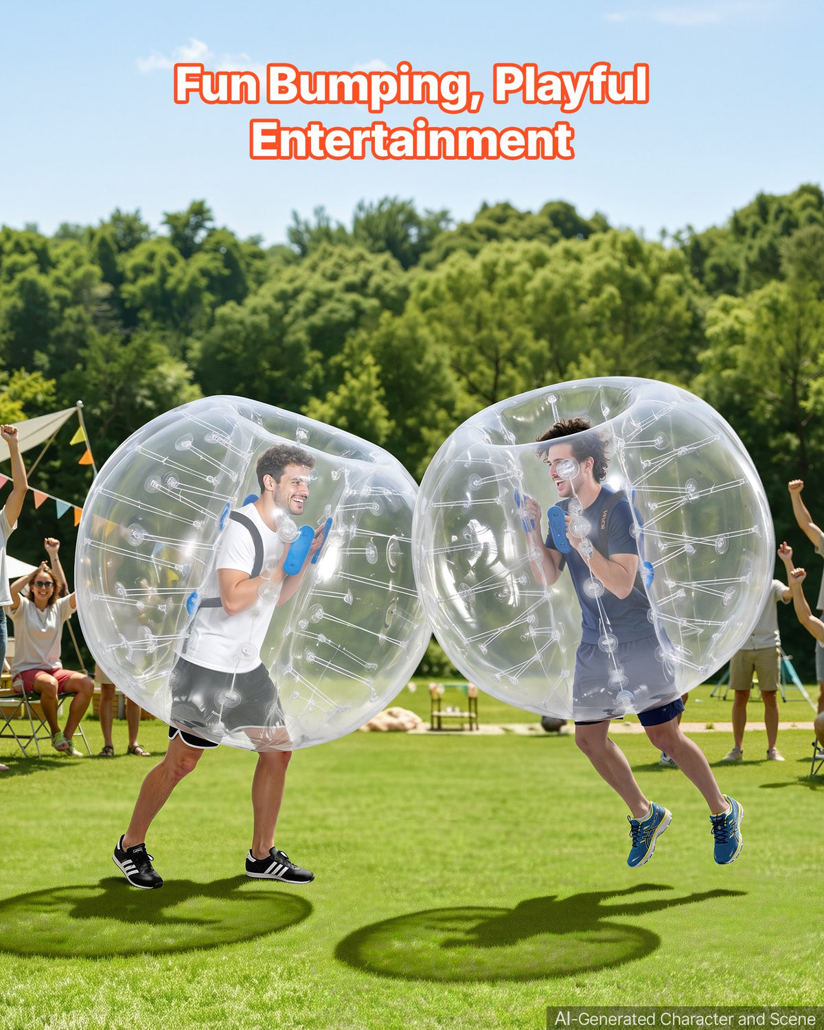 VEVOR 2-Pack Inflatable Bumper Balls 1.5m Human Bubble Adult Transparent, for Backyard, Camping, Picnic, Park, Lawn, and Outdoor Team Gameplay, Thickened PVC Material, Sumo Hamster Ball with Handle