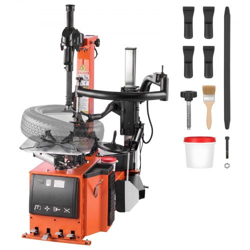 VEVOR Tire Changer Machine 1100W Wheel Changer with Independent Assist Arm, 12"-22" Outside Clamp, 12"-26" Inside Clamp, Support Max 15" Rim Width, with Pedal Control for Repair Shop & Home Garage