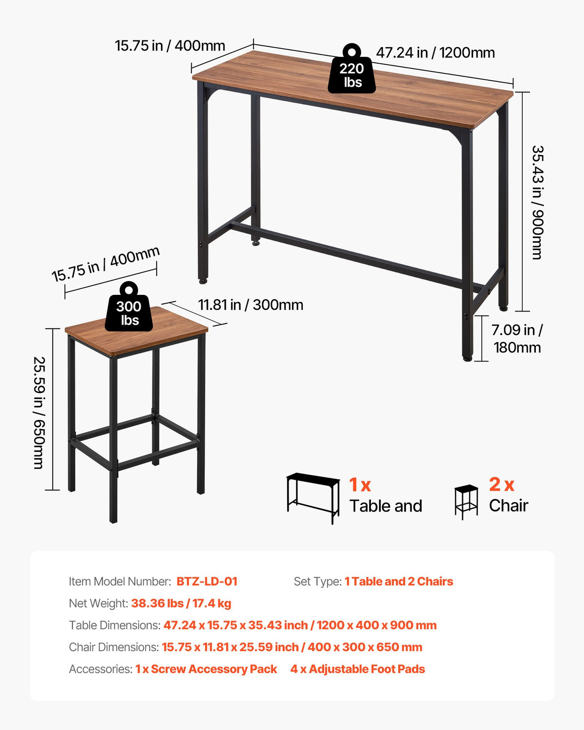 VEVOR Bar Table