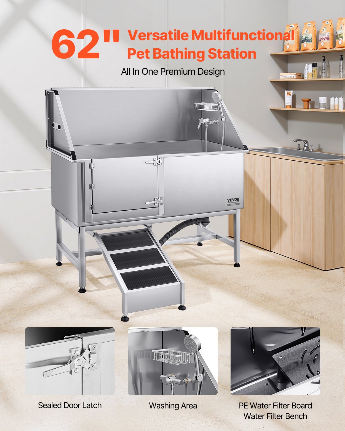 VEVOR Stainless Steel Dog Washing Station