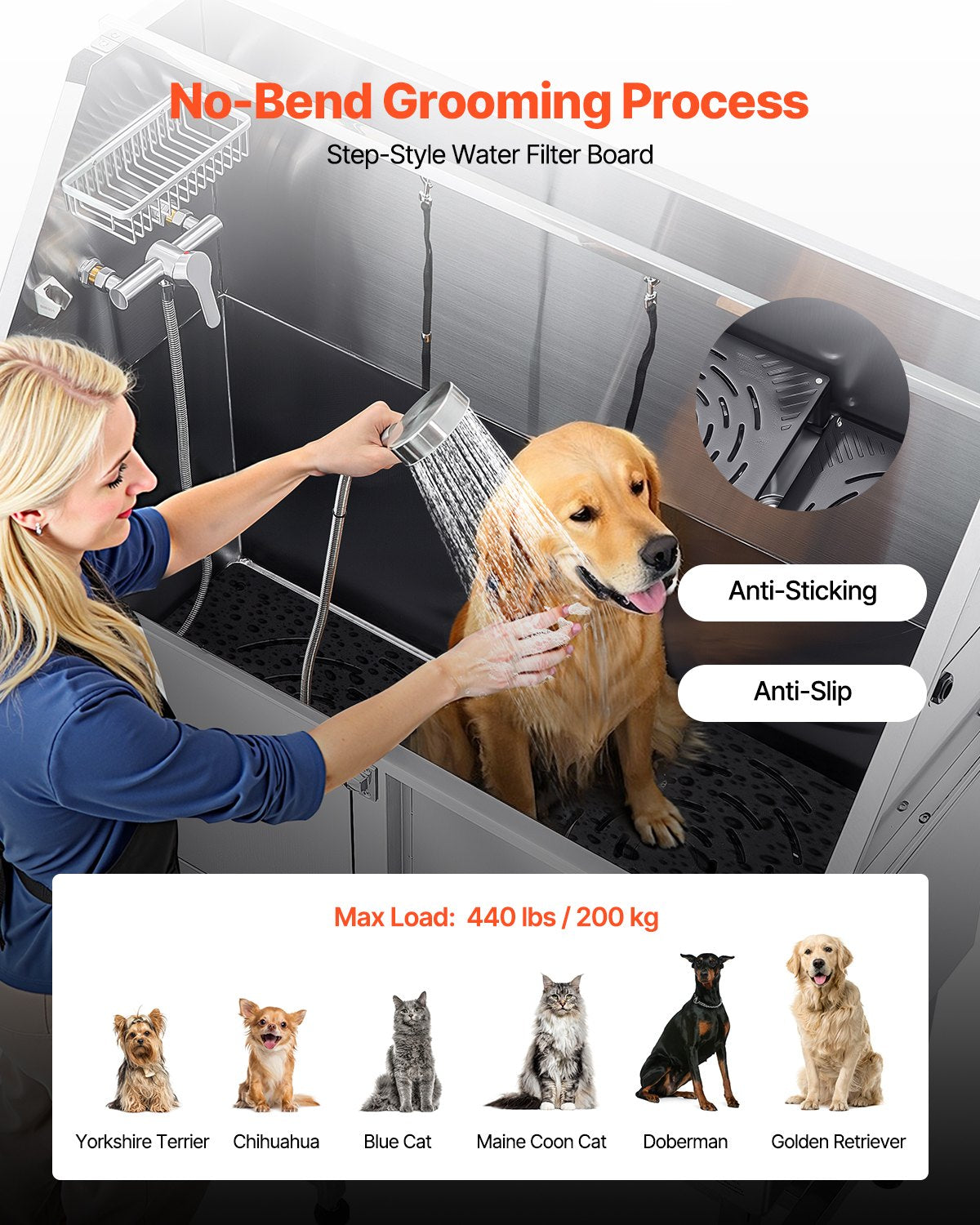 VEVOR Stainless Steel Dog Washing Station