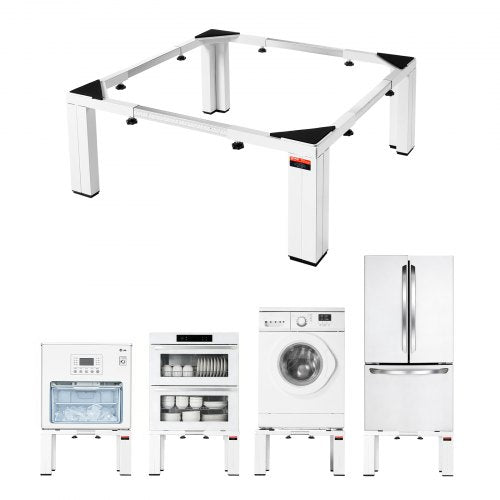 VEVOR Laundry Pedestal, 12 in Height, Washer and Dryer Pedestals with 1200 lbs Weight Load Capacity, 18.7-31 in Adjustable, Non-Slip Feet, Heavy-duty Steel Washing Machine Stand Universal Fit, White
