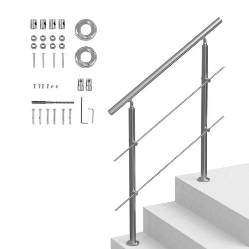 VEVOR 100.1 cm Handrails for Outdoor Steps 2 Crossbars Staircase for Porch Deck
