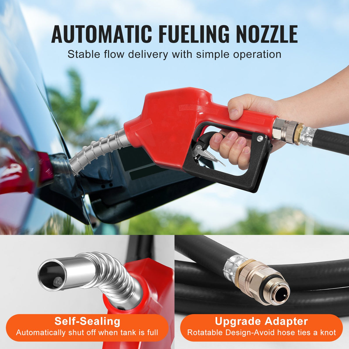 VEVOR Portable Diesel Tank 181.7 L Fuel Tank with 12V Electric Transfer Pump