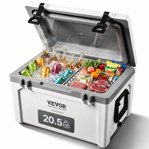 VEVOR Insulated Portable Cooler, 52 qt, Holds 50 Cans, Ice Retention Hard Cooler with Heavy Duty Handle, Ice Chest Lunch Box for Camping, Beach, Picnic, Travel, Outdoor, Keeps Ice for up to 6 Days