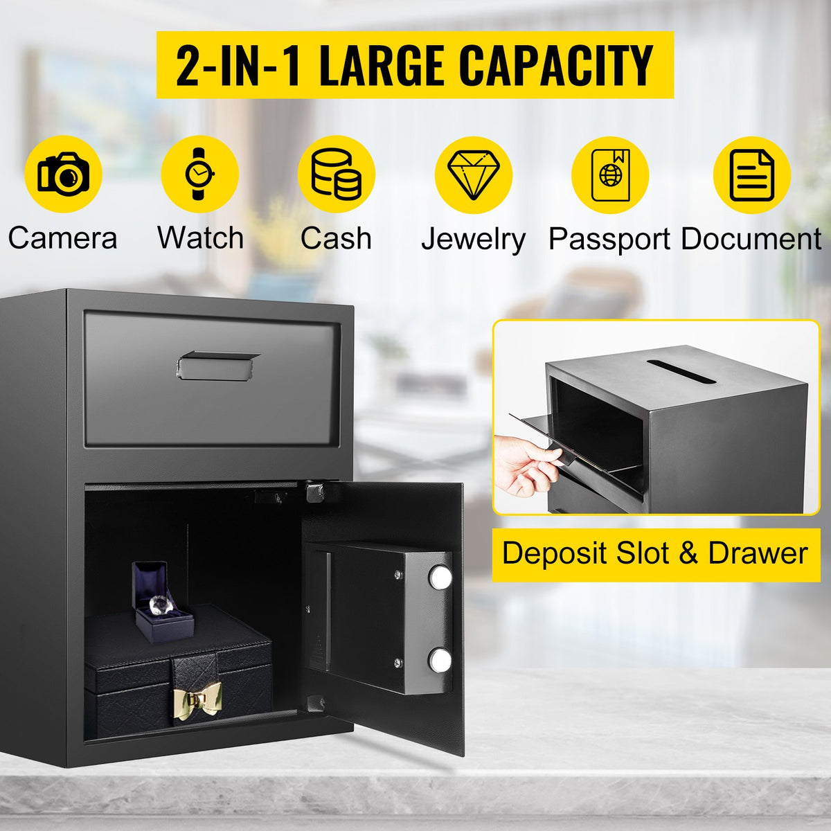 VEVOR Digital Depository Safe 48 L Electronic Code Lock