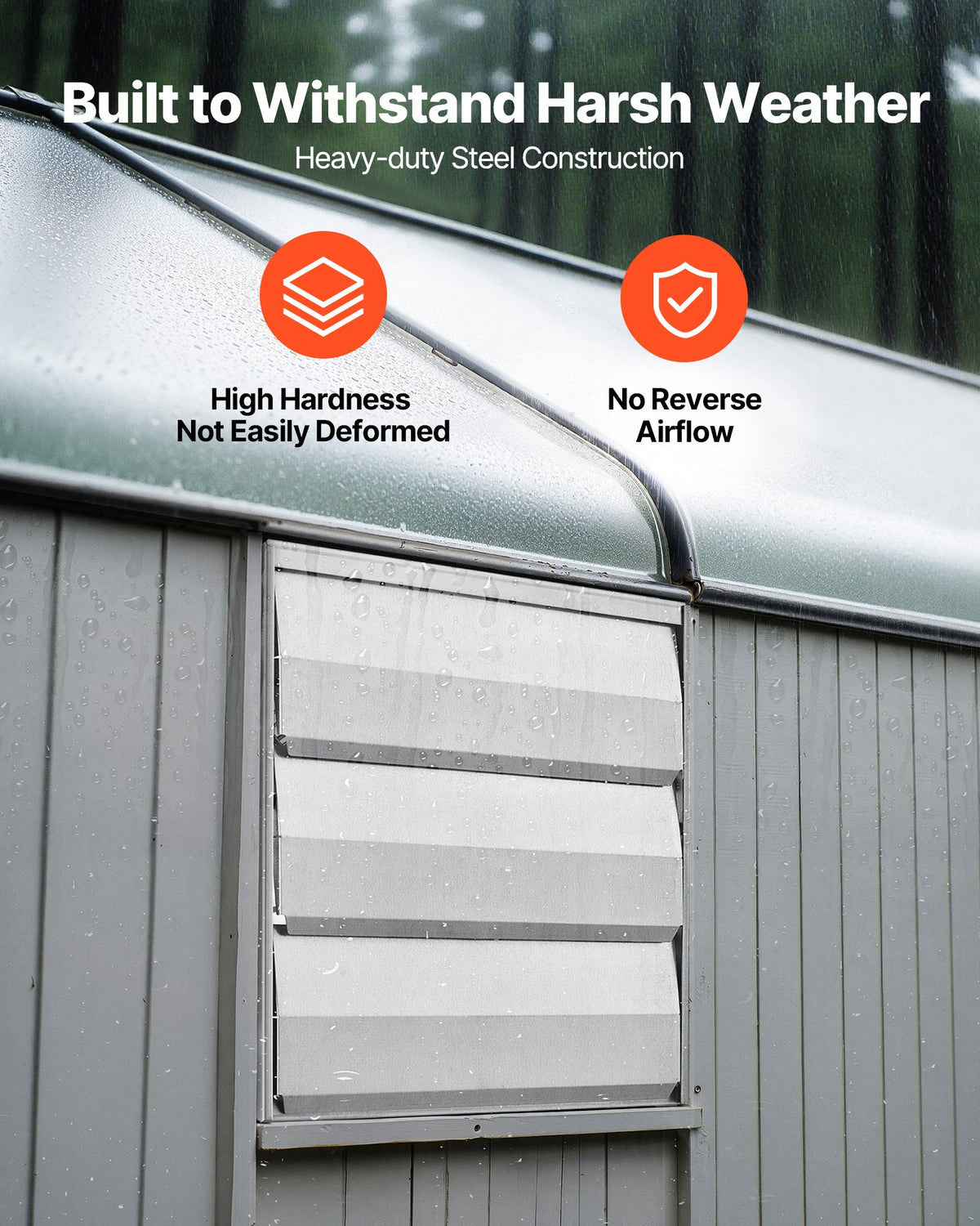 VEVOR 268 mm Shutter Exhaust Fan Wall Mounted 812 CFM Automatic Louvers, Sturdy Steel Housing, Low Noise, AC Motor, Ventilation and Cooling for Attic, Garage, Barn, Greenhouse, Workshop, Silver
