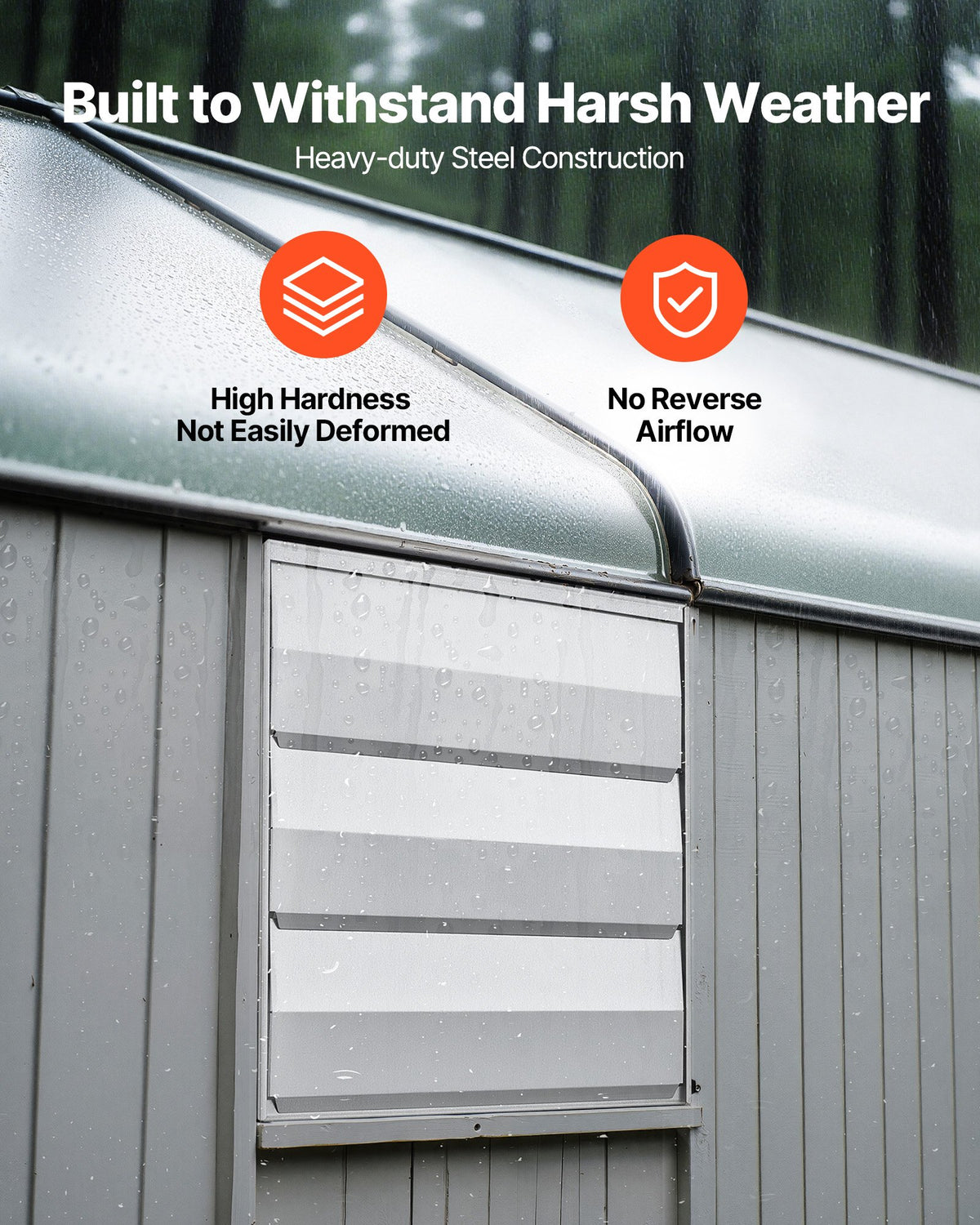 VEVOR 312 mm Shutter Exhaust Fan Wall Mounted 1250 CFM Automatic Louvers, Sturdy Steel Housing, Low Noise, AC Motor, Ventilation and Cooling for Attic, Garage, Barn, Greenhouse, Workshop, Silver