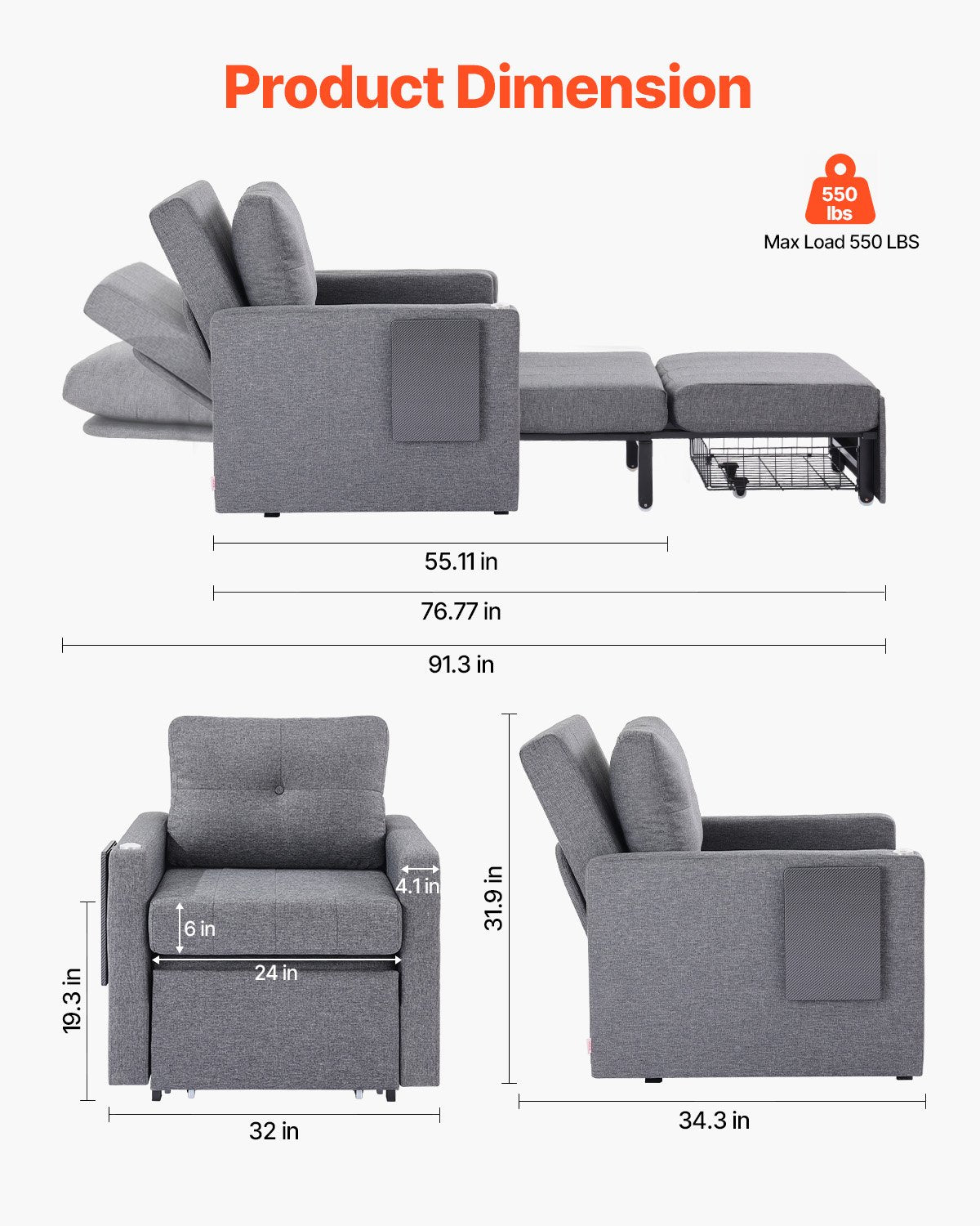 VEVOR Sleeper Sofa Bed