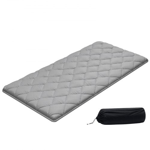 VEVOR Japanese Tatami Mat, Twin Size Foldable Japanese Tatami Mattress, Futon Mattress with Storage Bag & Fastener, 9-Layer Floor Mat for Sleeping, Dorm, Meditation, Yoga, 2032 x 991 x 63.5 mm, Gray