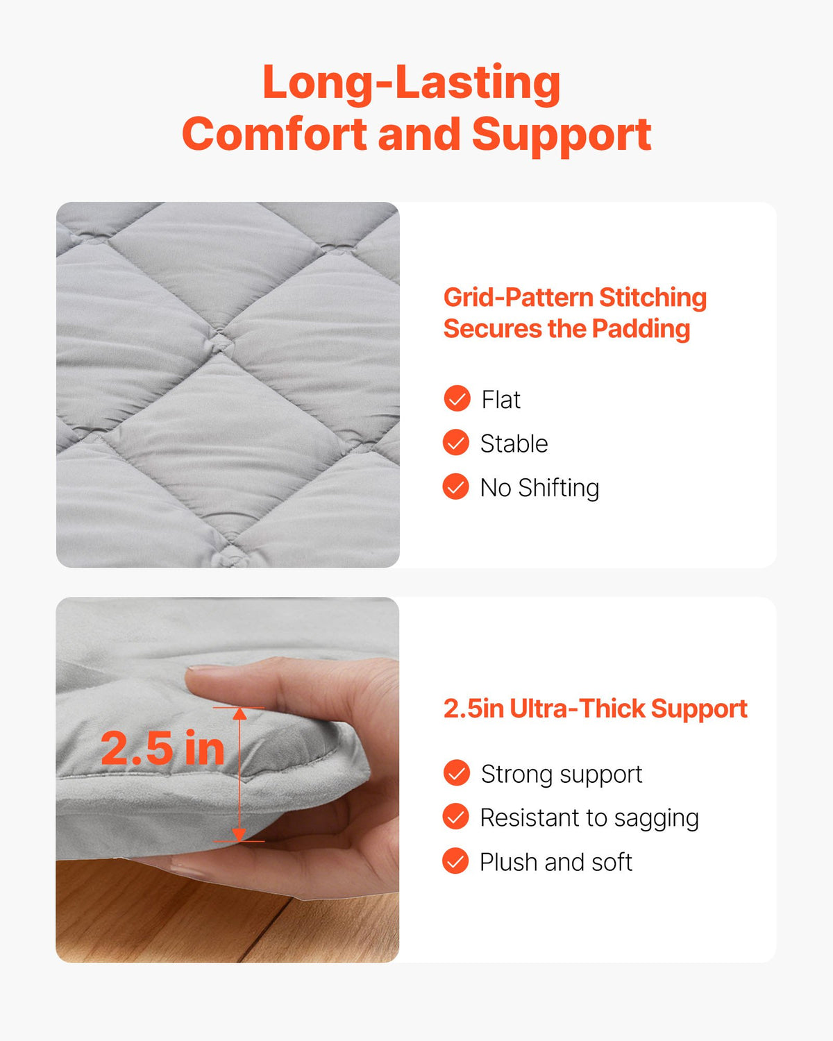 VEVOR Japanese Tatami Mat, Twin Size Foldable Japanese Tatami Mattress, Futon Mattress with Storage Bag & Fastener, 9-Layer Floor Mat for Sleeping, Dorm, Meditation, Yoga, 2032 x 991 x 63.5 mm, Gray