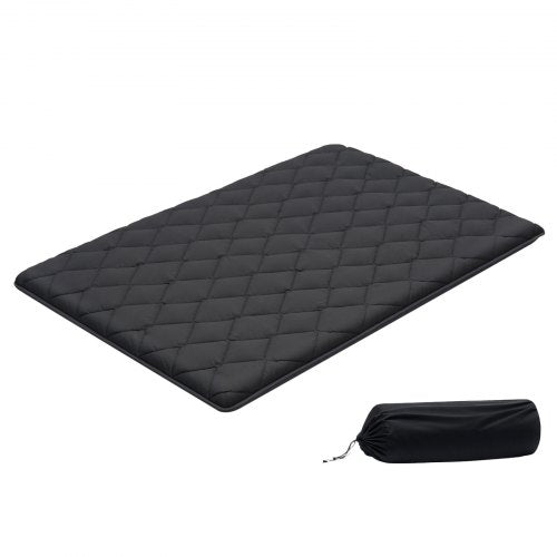 VEVOR Japanese Tatami Mat, Full Size Foldable Japanese Tatami Mattress, Futon Mattress with Storage Bag & Fastener, 9-Layer Floor Mat for Sleeping, Dorm, Meditation, Yoga, 2032 x 1372 x 89 mm, Black