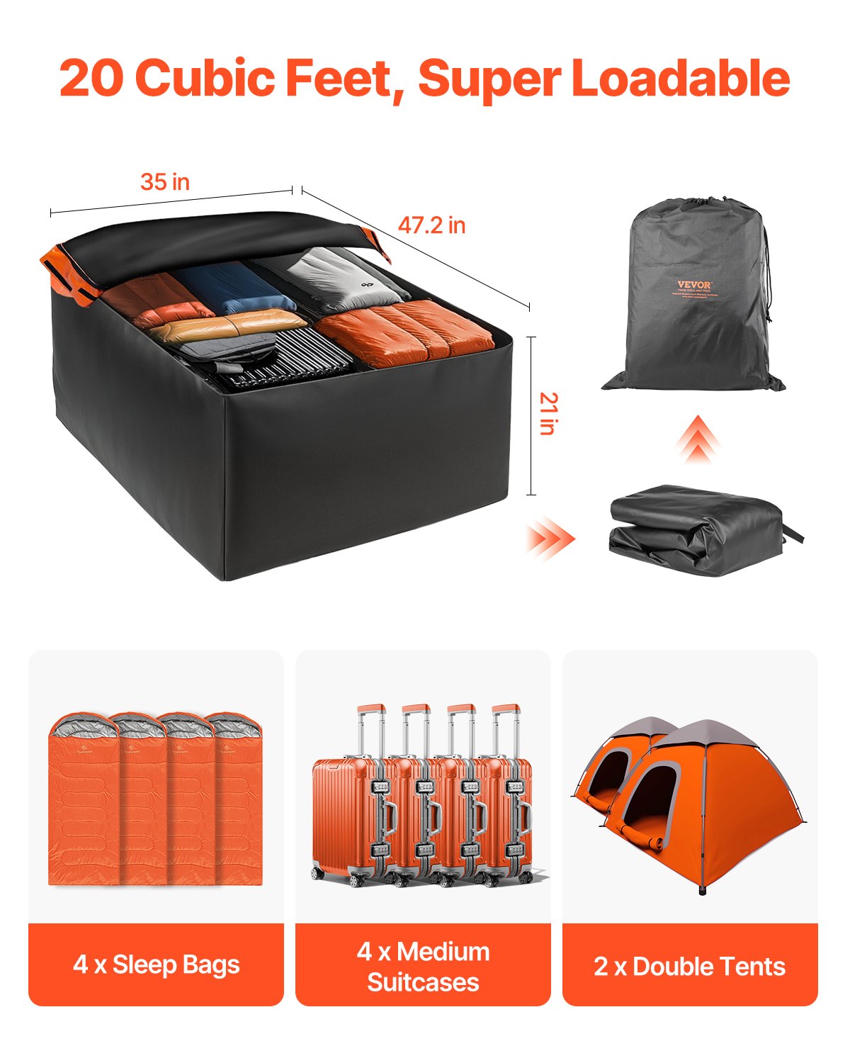 VEVOR Car Rooftop Cargo Carrier Bag