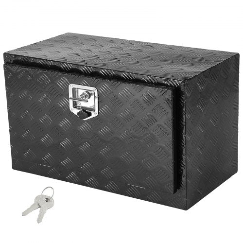 VEVOR Underbody Truck Box, 36" x 17" x 18" Pickup Storage Box, Heavy Duty Aluminum Diamond Plate Tool Box with Lock and Keys, Waterproof Trailer Storage Box with T-Handle Latch for Truck, Van, Trailer