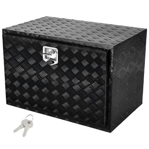 VEVOR Underbody Truck Box, 48" x 24" x 24" Pickup Storage Box, Heavy Duty Aluminum Diamond Plate Tool Box with Lock and Keys, Waterproof Trailer Storage Box with T-Handle Latch for Truck, Van, Trailer