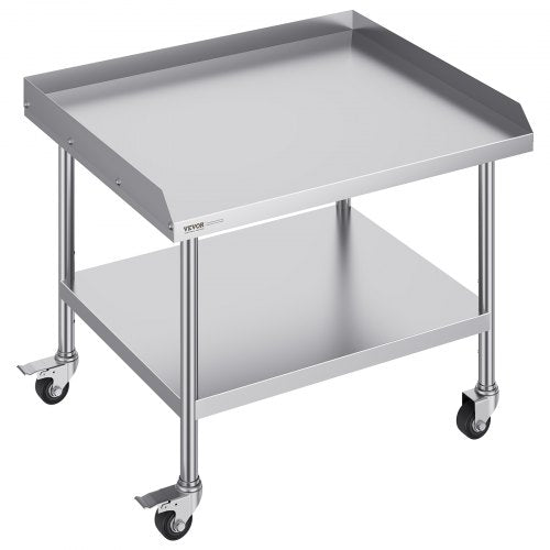 VEVOR Stainless Steel Work Table 76.2x91.4 cm Commercial Food Prep Table W/ 4 Casters
