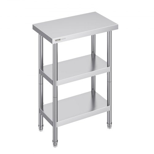 VEVOR Stainless Steel Food Prep Table Commercial Kitchen Work Table 35.6x61 cm