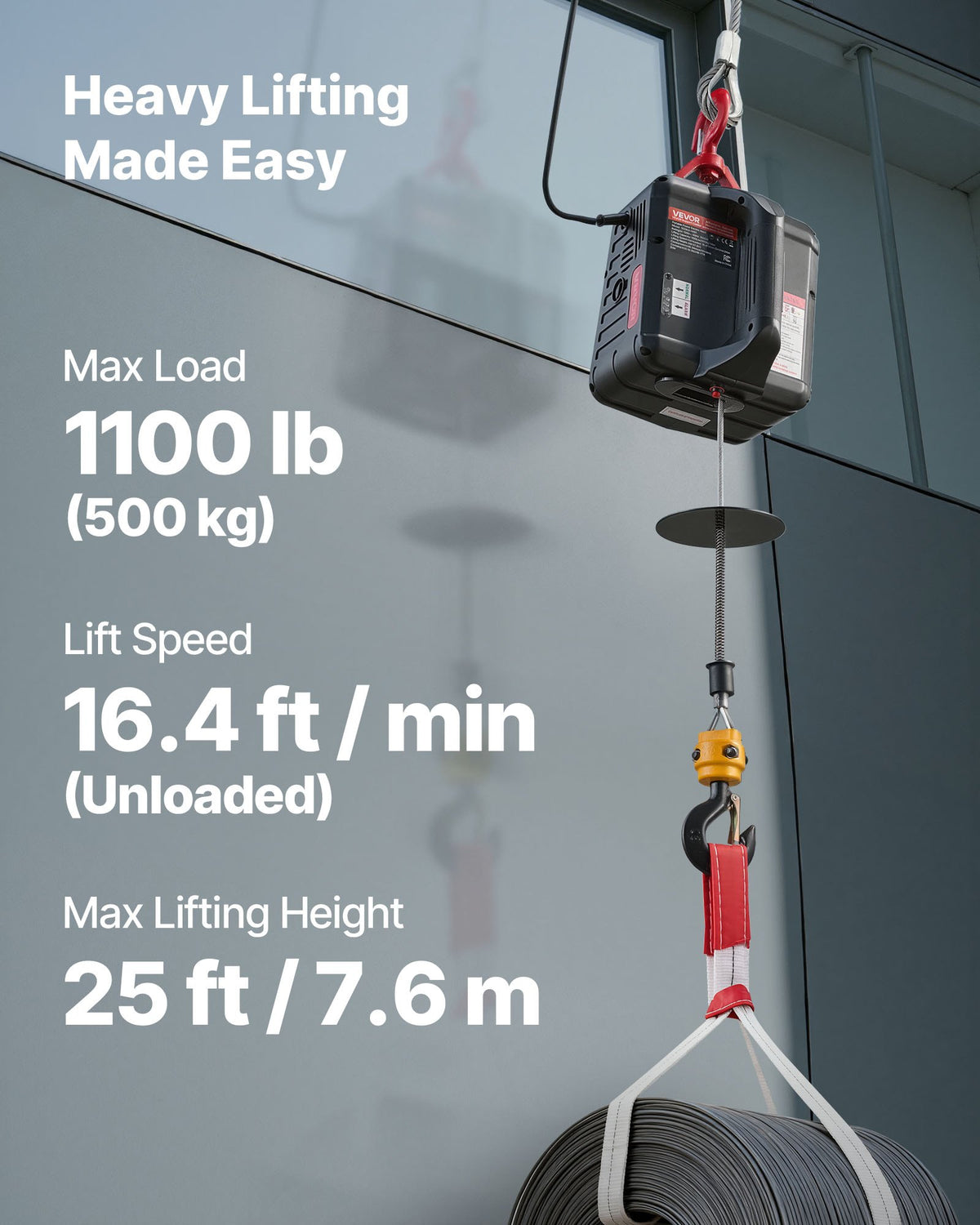 VEVOR 2-in-1 Electric Hoist Winch