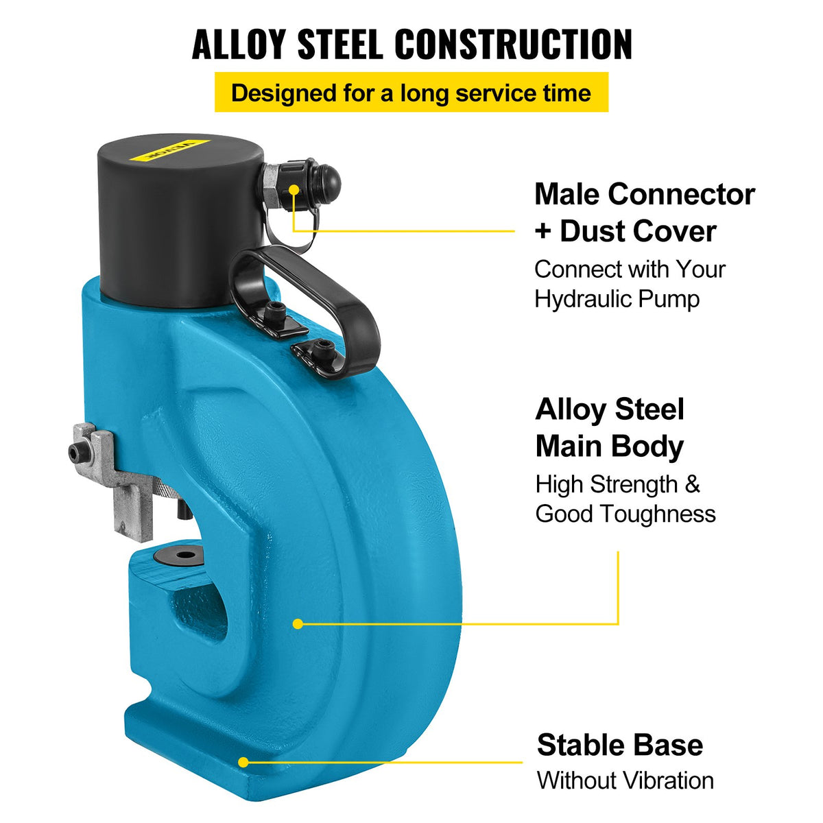 VEVOR CH-70 Hydraulic Hole Puncher Punching Tool Puncher, 35T Flat Copper Electric Pump L Style, CP-700 H Style CFP-800-1 Busbar Tungsten Steel