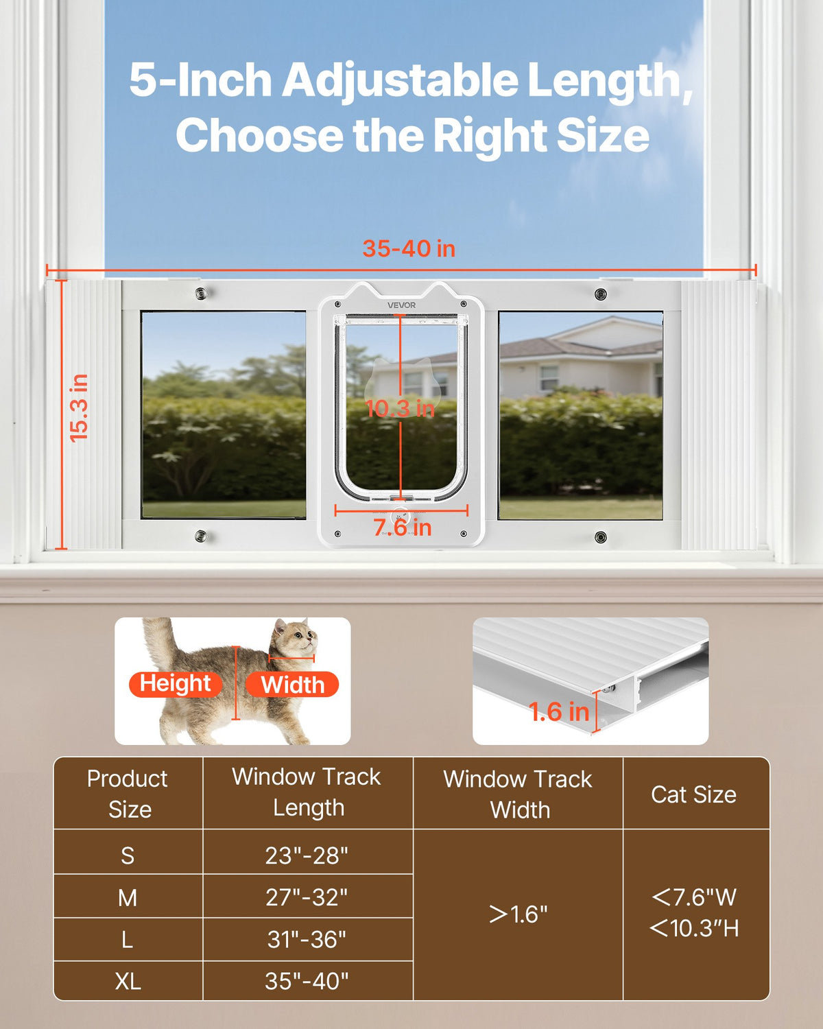 VEVOR Cat Door for Window