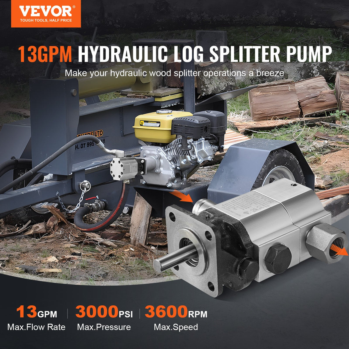 VEVOR Hydraulic Log Splitter Pump