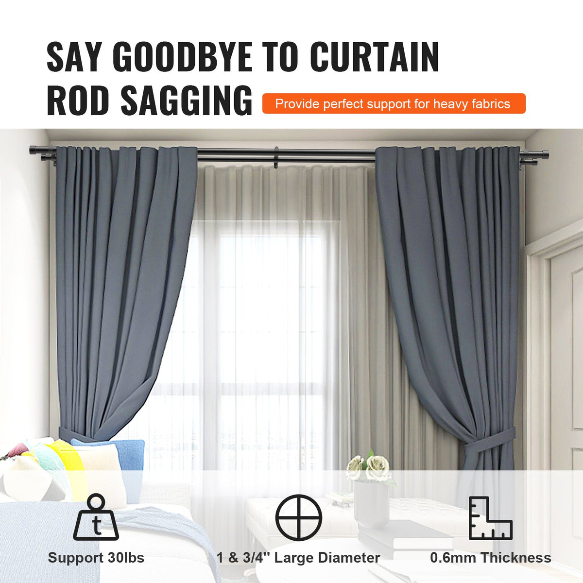 VEVOR Double Rod Curtain Rods