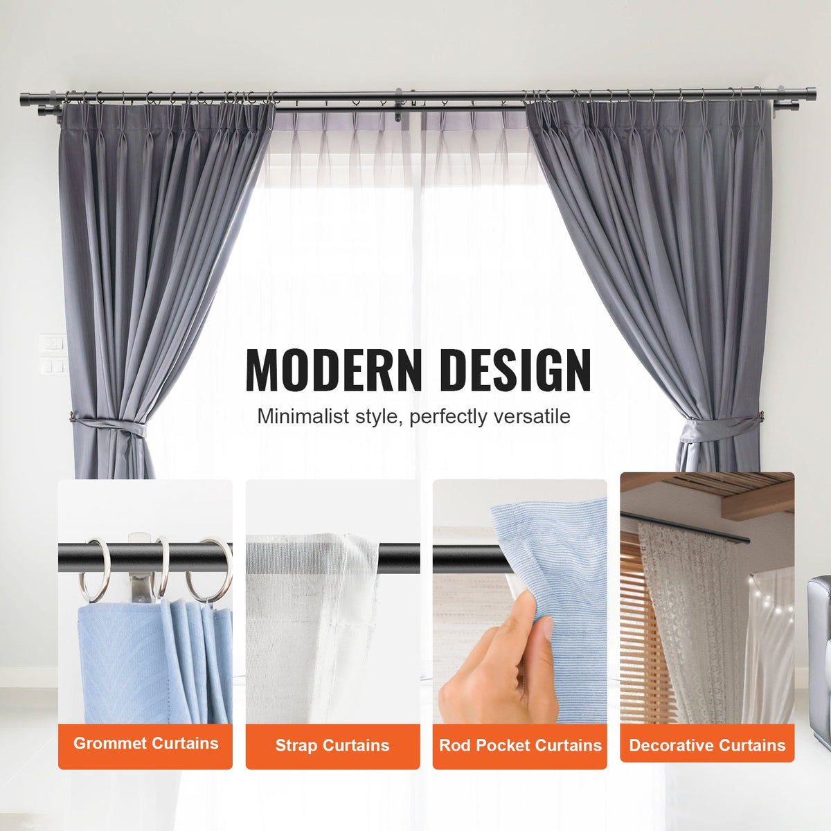 VEVOR Double Rod Curtain Rods