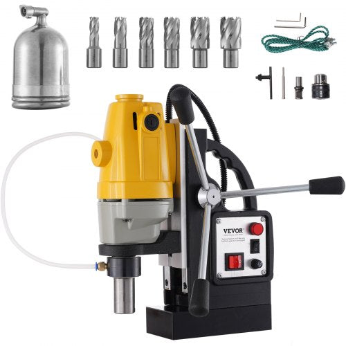 VEVOR 1100W Magnetic Drill Press 12000 N Magnet Force w/6 pcs HSS Annular Cutter Bits