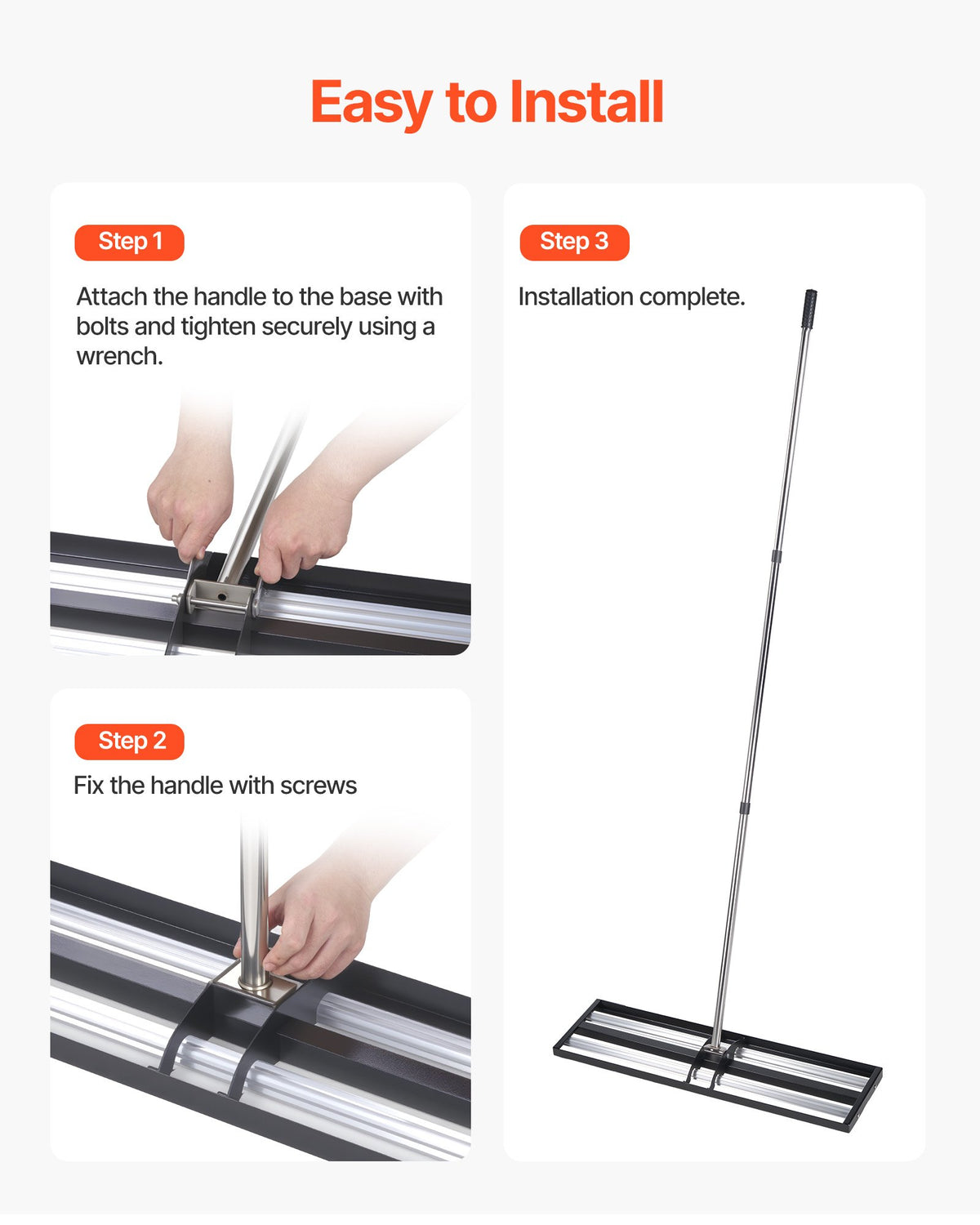 VEVOR Updated Lawn Leveling Rake with Roller, 30" x 10" Stainless Steel Lawn Leveler with 83.9" Adjustable Handle, Heavy Duty Yard Leveling Rake, Effort Saving Lawn Leveling Tool for Yard Golf Court