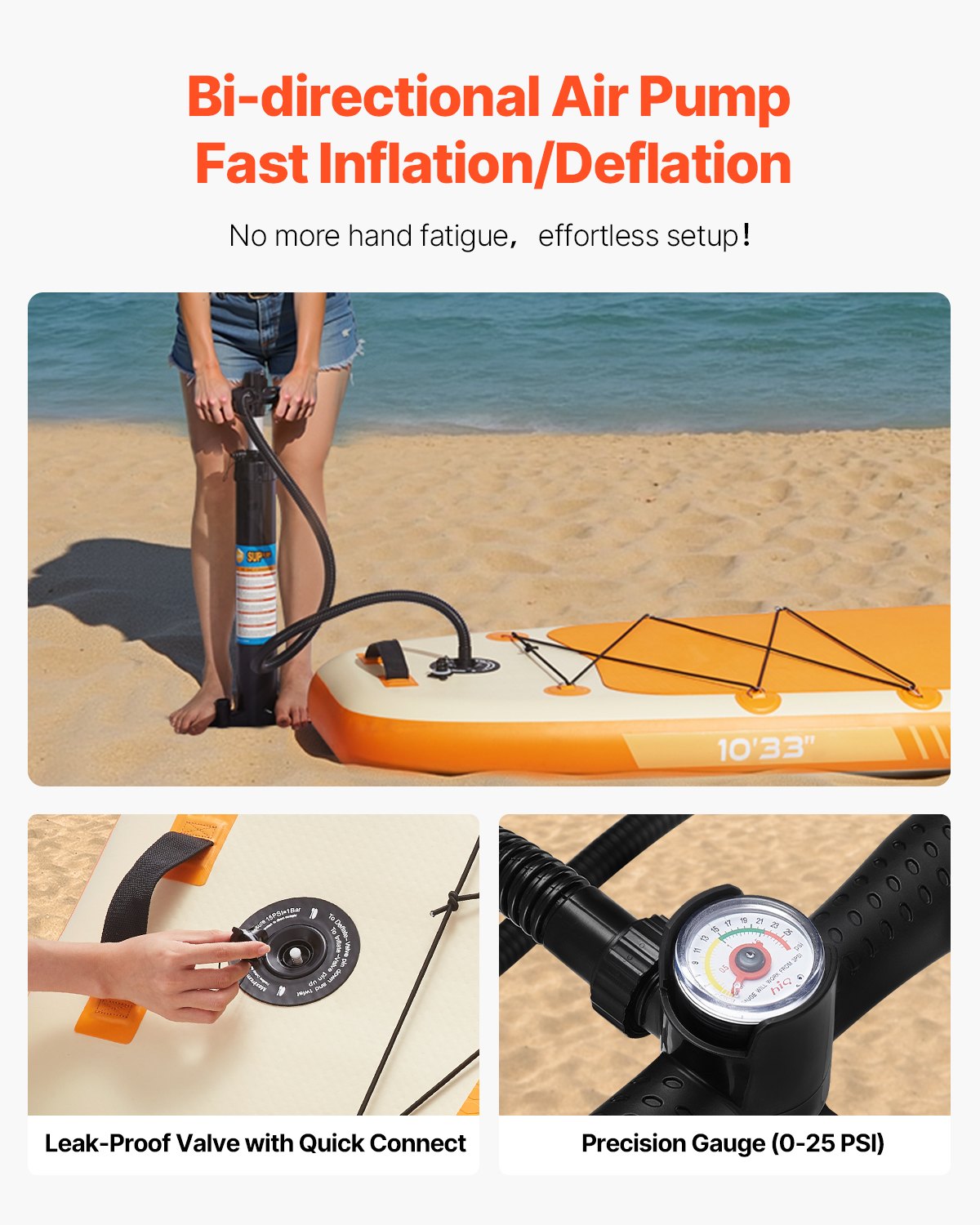 VEVOR Inflatable Stand Up Paddle Board, 3.05m x 84cm x 15cm Wide Ultra-Light SUP Paddleboard, All Accessories Included, Pump, Paddle, Fin, Backpack, Ankle Leash, Strap, Non-slip Deck for Youth, Adults