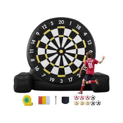 VEVOR Inflatable Soccer Dart Board, over 10 ft High Giant Soccer Dart Board with 9 Kick Balls & Air Pump, 2-Minutes Setup & Storage Bag for Easy Carrying, for Giant Yard Games, Giant Kick Darts Game