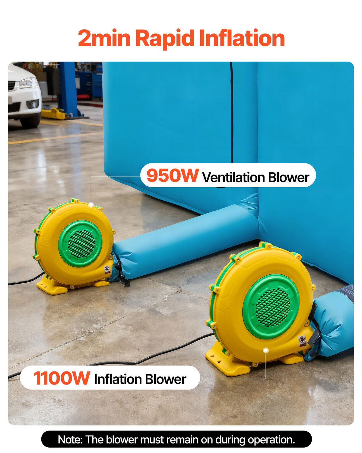 VEVOR Inflatable Paint Booth, 10 x 6 x 4 m, Inflatable Spray Booth with 950W and 1100W Blowers and Air Filter System, Round Roof, for Painting Car, Truck, Furniture, and Automotive Sheet Metal