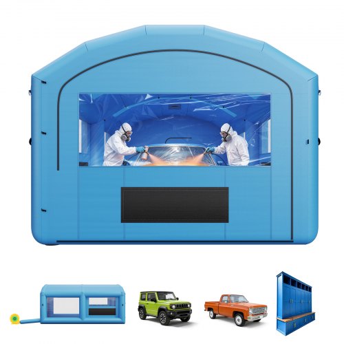 VEVOR Inflatable Paint Booth, 6.4 x 4.1 x 3 m, Portable Spray Booth with 1100W Powerful Blower and Large Filter Cotton, Arched Roof Blow Up Painting Tent for Mid-Size Pickup Truck, Large Furniture