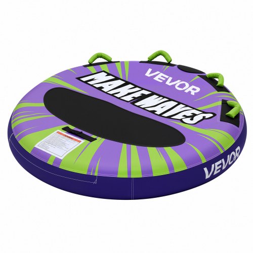 VEVOR Towable Tubes for Boating, 2-Rider Inflatable Boat Tubes and Towables, 340lbs Capacity Water Sport Tube for Boat to Pull - with Anti-Slip Pad, Full Nylon Cover, Padded Handles & Safety Valve