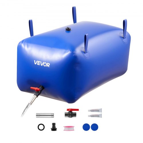 VEVOR Water Storage Bladder 240L Large Capacity Water Bag, Portable & Collapsible Soft Waters Container, Leakproof & Tear-Resistant PVC Emergency Waters Storage Tank for RV Truck & Outdoor Use