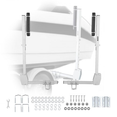 VEVOR Boat Trailer Guides, 700-1050 mm Height Adjustable Trailers Guide, 2PCS Thickened High-Duty Trailer Guide-Ons with Smooth Roller Guidance, for Over 16 in Larger Fishing Boats, Runabout Boats