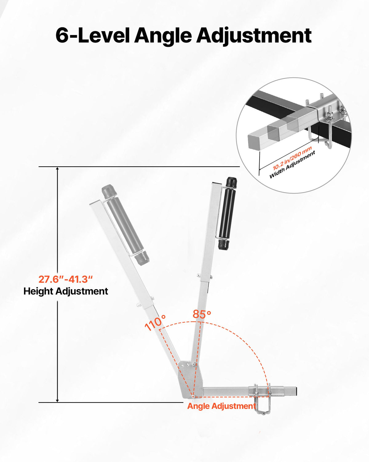 VEVOR Boat Trailer Guides, 700-1050 mm Height Adjustable Trailers Guide, 2PCS Thickened High-Duty Trailer Guide-Ons with Smooth Roller Guidance, for Over 16 in Larger Fishing Boats, Runabout Boats