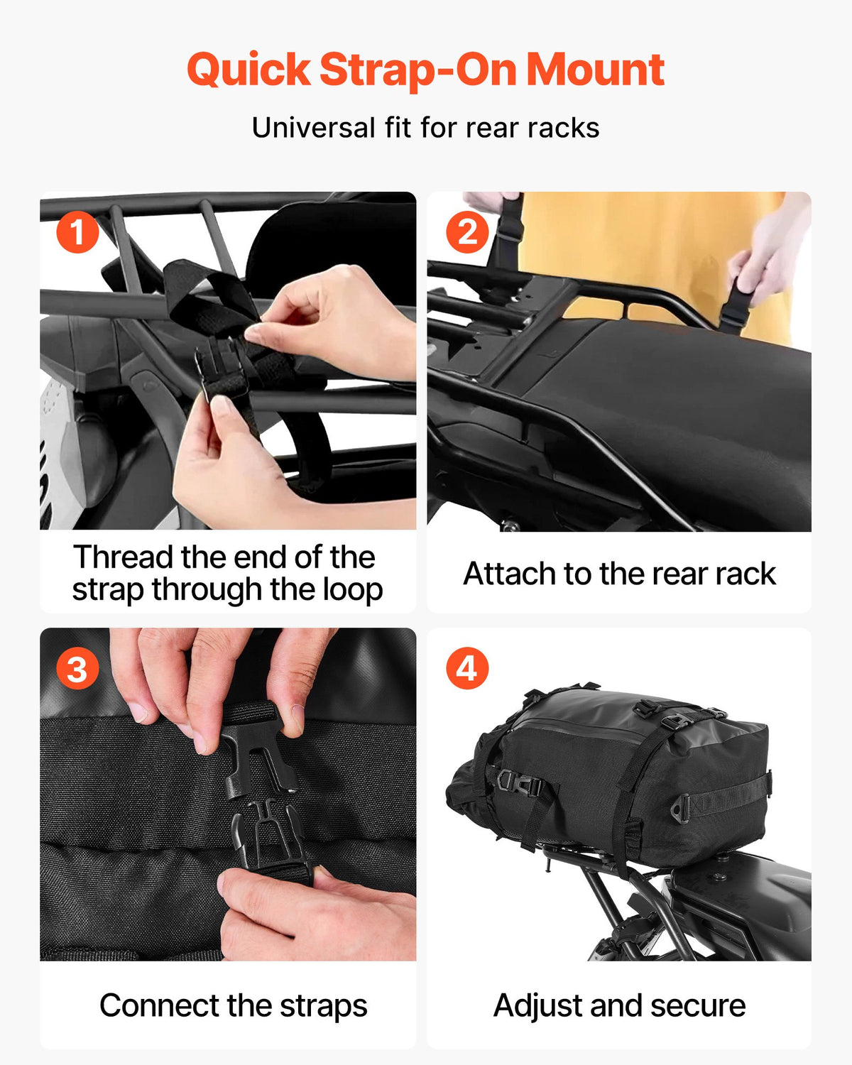 VEVOR Motorcycle Tail Bag