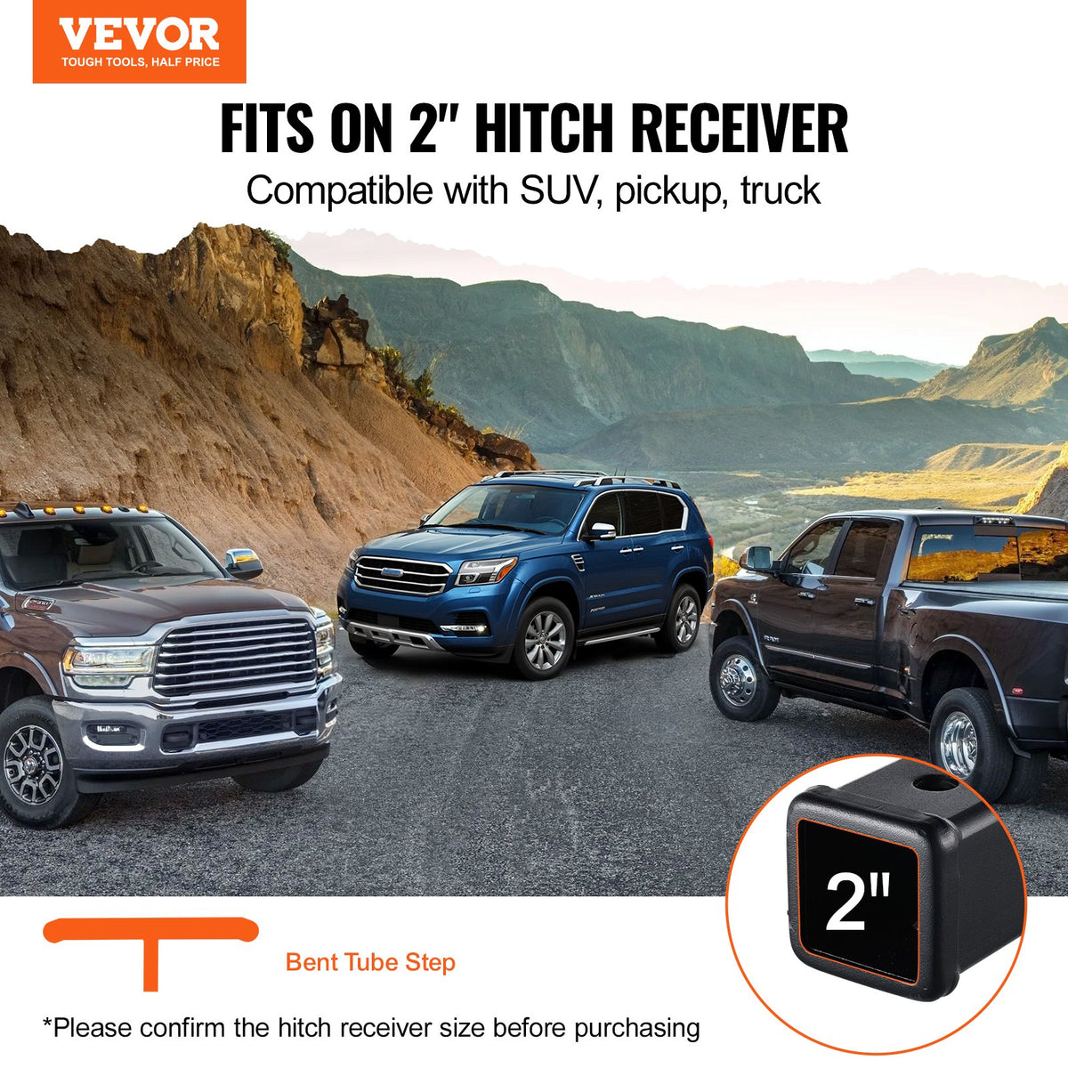 VEVOR Hitch Step for 2 Inch Receiver, Strong Steel Construction with 350 LBS Load Capacity, Rear Bumper Guard Protector with Pin Lock, Universal Fit for Truck, SUV, Pickup, Trailer