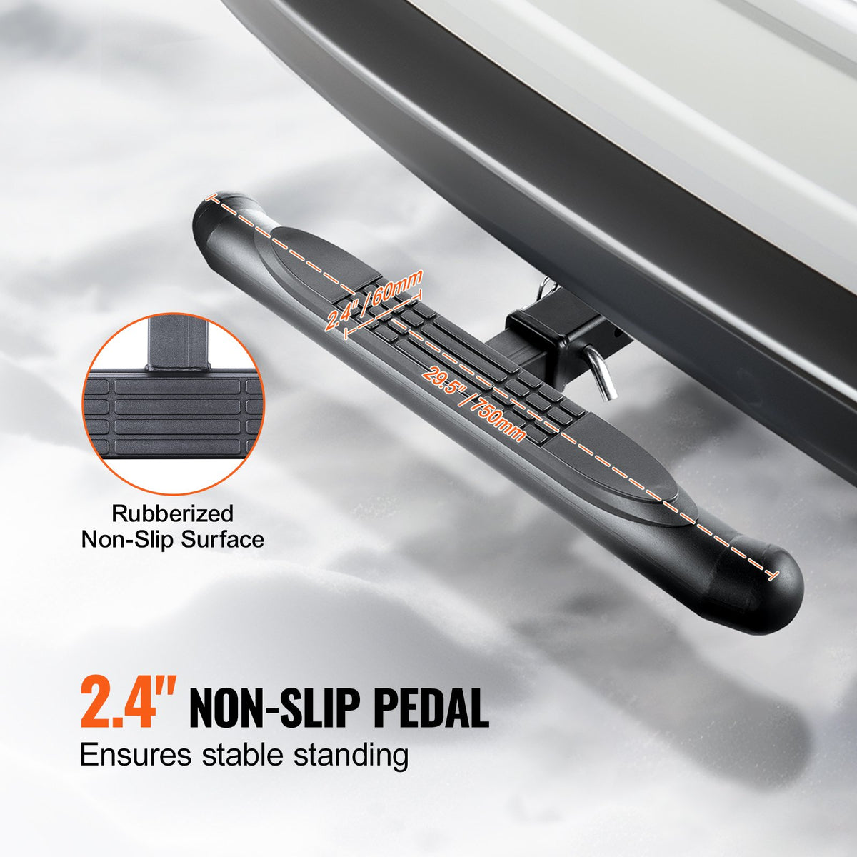 VEVOR Hitch Step for 2 Inch Receiver, Strong Steel Construction with 350 LBS Load Capacity, Rear Bumper Guard Protector with Pin Lock, Universal Fit for Truck, SUV, Pickup, Trailer