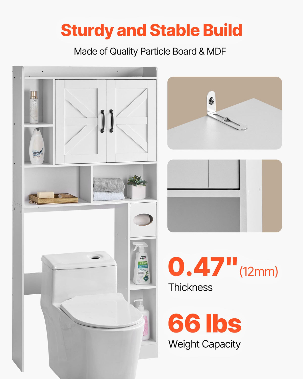 VEVOR Over The Toilet Storage Cabinet