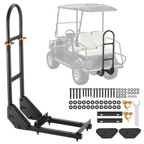 VEVOR Golf Cart Grab Bar, 450 x 235 x 905 mm, Compatible with Most Golf Carts with Metal Footplates, No Modification Needed, 27.5 to 33.5 Inch Height Adjustable Carbon Steel Rear Seat Grab Bar, Black