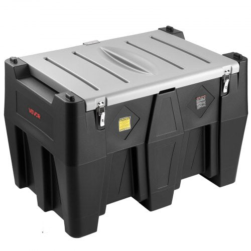 VEVOR Portable Diesel Tank, 484.5L Capacity & 10 GPM Flow Rate, Gas Fuel Tank with 12V Electric Transfer Pump and 4m Rubber Hose, PE Diesel Transfer Tanks for Easy Fuel Transportation, Black
