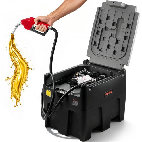 VEVOR Portable Diesel Tank, 220L Capacity & 10 GPM Flow Rate, Fuel Tank with 12V Electric Transfer Pump and 4 m Hose, PE Diesel Transfer Tanks for Easy Fuel Transportation, Black
