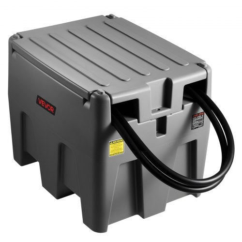 VEVOR Portable Diesel Tank, 220L Capacity & 10 GPM Flow Rate, Fuel Tank with 12V Electric Transfer Pump and 4 m Hose, PE Diesel Transfer Tanks for Easy Fuel Transportation, Grey